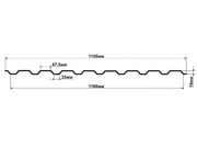 Профнастил оцинкованный 1 сорт МП-20/С-20 0,6 х 1100 мм, (стеновой) в размер №2