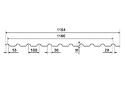 Профнастил 2-х сторонний оцинкованный окрашенный С-10 0,35 х 1100 мм №2